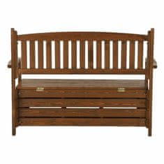 KONDELA Vrtna klop s prostorom za shranjevanje Dilka 124 cm - rjava