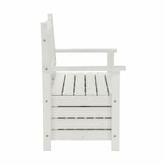 KONDELA Vrtna klop s prostorom za shranjevanje Dilka 124 cm - bela