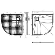 Vidaxl Kad za tuš SMC črna 90x90 cm