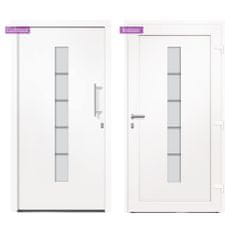 Vidaxl Zunanja vrata, aluminij in PVC, bela, 110x210 cm
