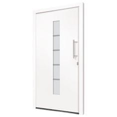 Vidaxl Zunanja vrata, aluminij in PVC, bela, 110x210 cm