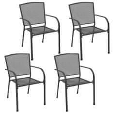 shumee Zunanji stoli 4 kosi mrežast dizajn antracitno jeklo