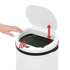 Vidaxl Avtomatski smetnjak senzorski 40 L karbonsko jeklo bel