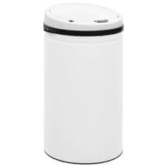 Vidaxl Avtomatski smetnjak senzorski 50 L karbonsko jeklo bel