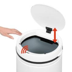Vidaxl Avtomatski smetnjak senzorski 70 L karbonsko jeklo bel