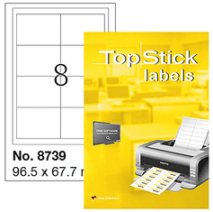 Herma Top Stick 8739 etikete, 96,5 x 67,7 mm, bele, 100/1