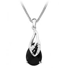 Silver Cat Elegantna ogrlica s črnim cirkonom SC387