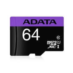 A-Data Premier microSDXC spominska kartica, 64 GB + SD adapter
