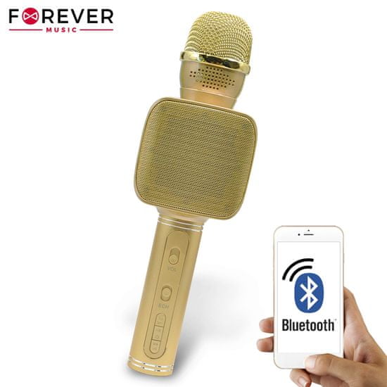 Forever BMS-400 mikrofon z zvočnikom, Bluetooth, zlat