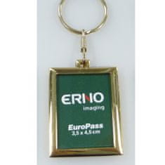 Erno Asti Pass obesek za ključe s foto okvirjem, 3,5 x 4,5 cm, pozlačen