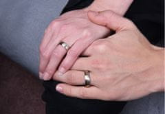 Troli Jekleni poročni prstan z zlatim pasom (Obseg 67 mm)
