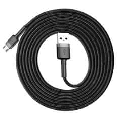 BASEUS cafule cable robusten najlonski kabel usb / micro usb 1.5a 2m črno-siv (camklf-cg1)