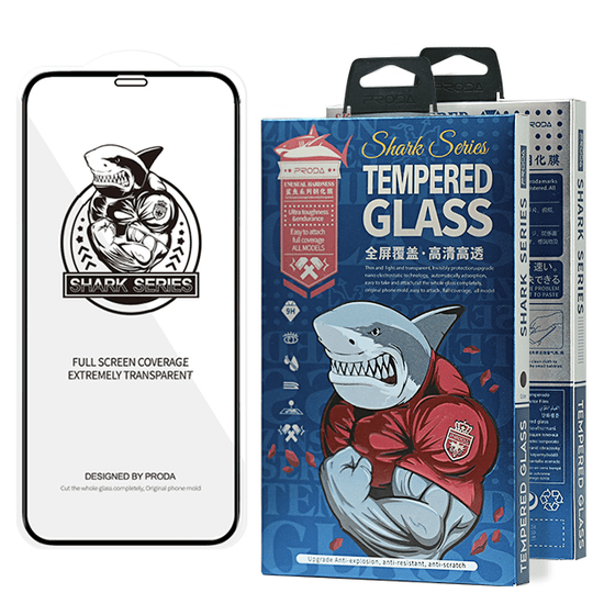 Proda Shark Full Glue Steklo za iPhone 12 Pro Max črna
