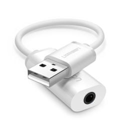  Ugreen adapter za zvok USB-A na 3.5 mm, Aux, bel 
