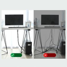 BASEUS Organizer za kable z velcro trakom, 1 m, črn