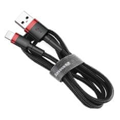 BASEUS Cafule Cable heavy-duty najlon USB / Lightning QC3.0 2.4A 1M kabel črno-rdeč (CALKLF-B19)