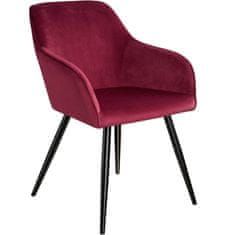 tectake 8 Marilyn Velvet-Look Chairs Bordo/črna