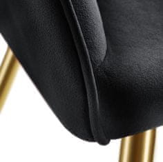 tectake Stol Marilyn z naslonjali za roke in zlatimi nogami Črna/zlata