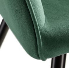 tectake 2 Marilyn Velvet-Look Chairs Temno zelena/črna
