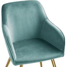 tectake 8 Marilyn Velvet-Look Chairs gold turquoise/gold