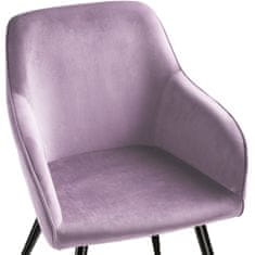 tectake 8 Marilyn Velvet-Look Chairs Vijolična/črna