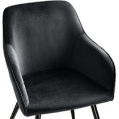 tectake 2 Marilyn Velvet-Look Chairs Črna