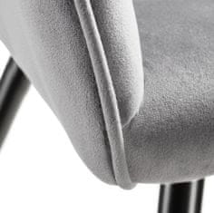 tectake 2 Marilyn Velvet-Look Chairs Siva/črna