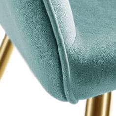 tectake 8 Marilyn Velvet-Look Chairs gold turquoise/gold
