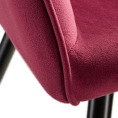 tectake 4 Marilyn Velvet-Look Chairs Bordo/črna