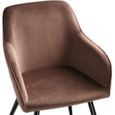 tectake 2 Marilyn Velvet-Look Chairs Rjava/črna