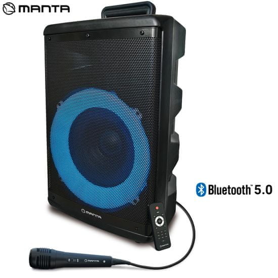 Manta SPK5030 karaoke zvočni sistem, prenosni, Bluetooth, LED lučke, TWS