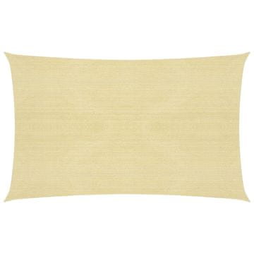 Vidaxl Senčno jadro 160 g/m² bež 2x4,5 m HDPE