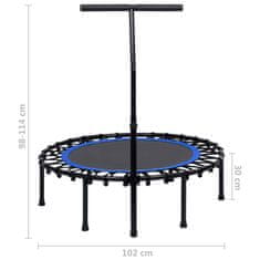 Vidaxl Fitnes trampolin z ročajem 102 cm