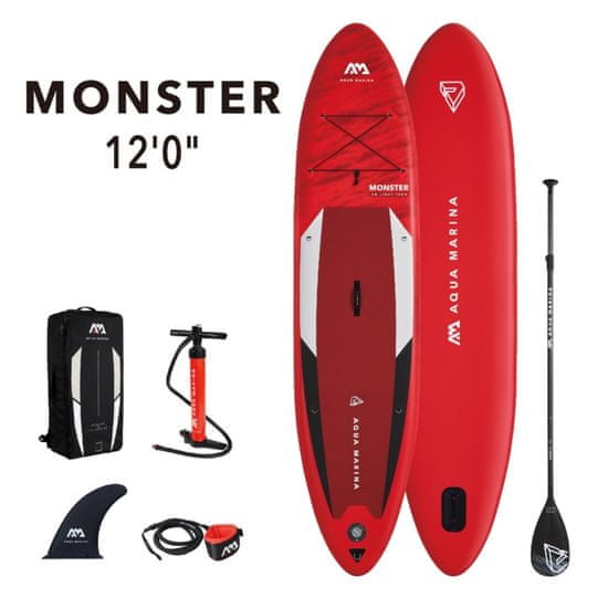 Aqua Marina BT-21MOP Monster napihlijv SUP, z veslom in varnostno vrvico, 3,66 m, 15 cm