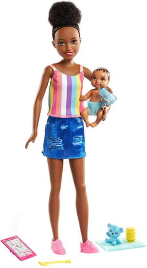 Mattel Barbie Varuška v majici z naramnicami z dojenčkom