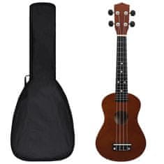 Greatstore Otroški ukulele soprano s torbo temen les 23"