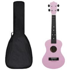Greatstore Otroški ukulele soprano s torbo roza 23"