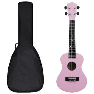 Vidaxl Otroški ukulele soprano s torbo roza 23