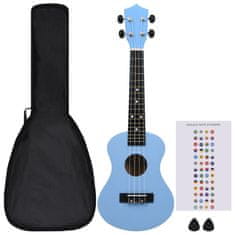 Vidaxl Otroški ukulele soprano s torbo baby moder 23"