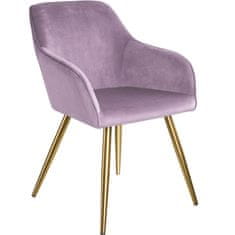 tectake 8 Marilyn Velvet-Look Chairs gold Vijolična/zlata