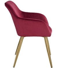 tectake 8 Marilyn Velvet-Look Chairs gold bordeaux/gold