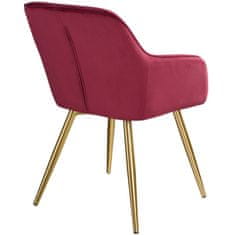 tectake 4 Marilyn Velvet-Look Chairs gold bordeaux/gold