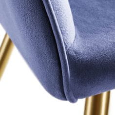 tectake 8 Marilyn Velvet-Look Chairs gold Modra/zlata