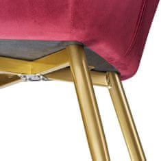 tectake 4 Marilyn Velvet-Look Chairs gold bordeaux/gold