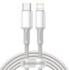 Kabel za iPhone USB-C - Lightning hitro polnjenje 20 W 2 m - bel
