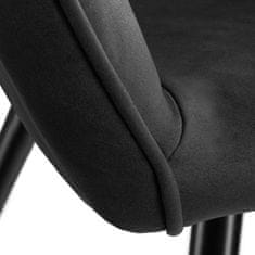 tectake 2 tekstilna stola Marilyn Antracit/črna