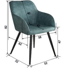 tectake 4 tekstilni stoli Marilyn Modra/črna