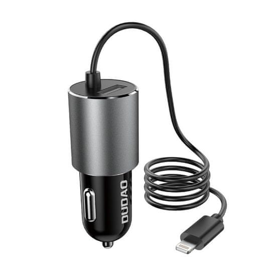 DUDAO R5Pro USB avto polnilec + Lightning kabel 3.4A, črna