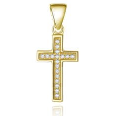 Beneto Pozlačen srebrn obesek križ AGH589-GOLD