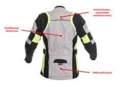 Cappa Racing Moška tekstilna motoristična jakna MELBOURNE, siva/fluo/črna 2XL
